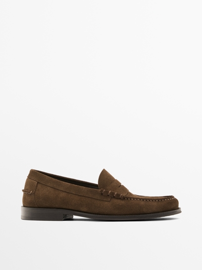 Massimo Dutti Мокасины из разделанной замши купить с доставкой.