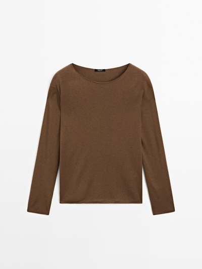 Massimo Dutti Свитер из шерстяной смеси с лодочным вырезом купить с доставкой.