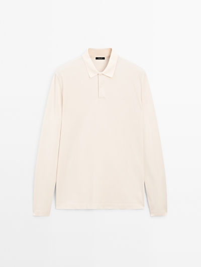 Massimo Dutti Поло с длинными рукавами из мерсеризованного хлопкового пике купить с доставкой.