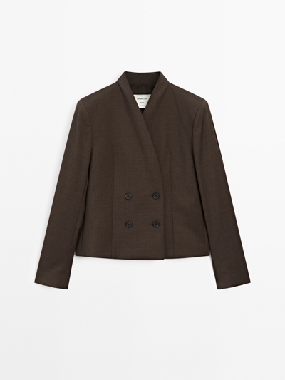 Massimo Dutti Короткий двубортный пиджак - STUDIO купить с доставкой.