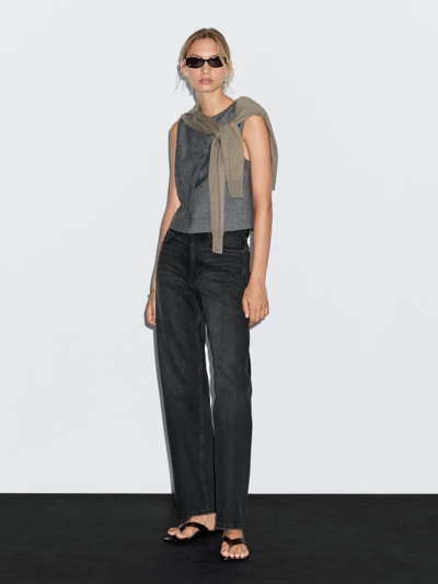 Massimo Dutti Джинсы с прямыми штанинами и высокой талией