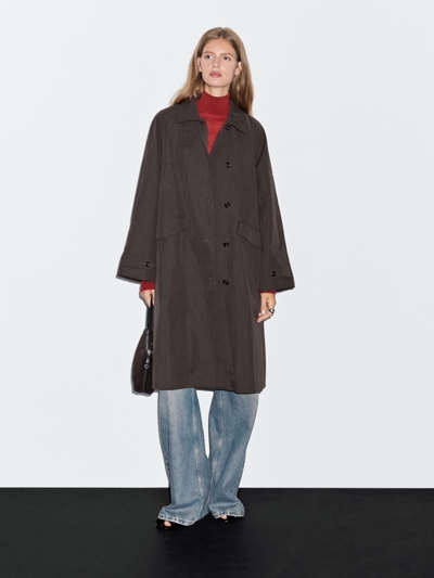 Massimo Dutti Пальто тренч из хлопкового микса с деталями из вельвета купить с доставкой.