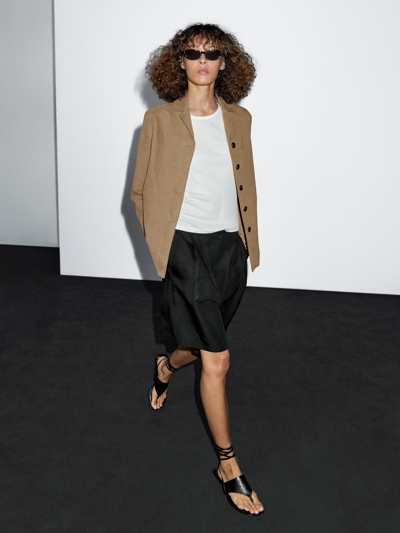 Massimo Dutti Пиджак из хлопкового микса с пуговицами