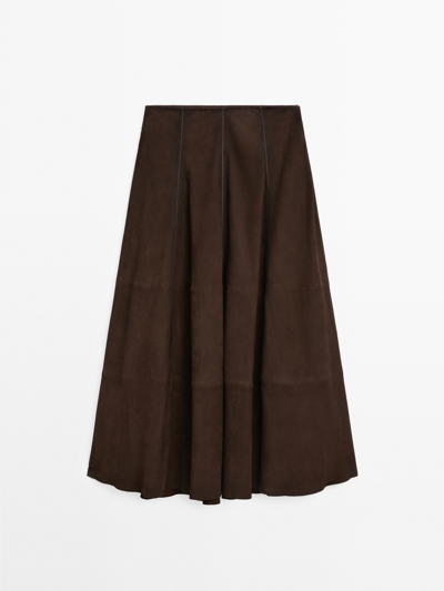 Massimo Dutti Юбка-миди из замши в стиле бохо купить с доставкой.