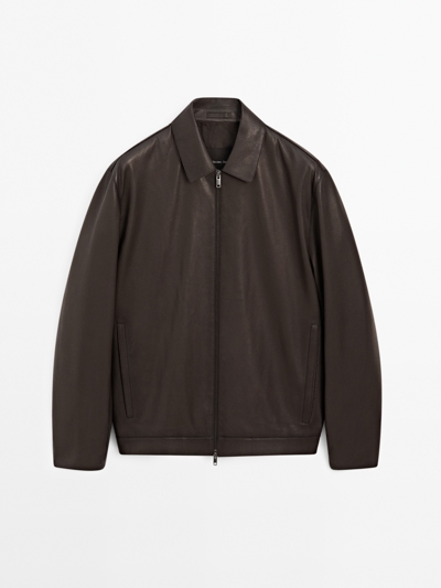 Massimo Dutti Куртка из овечьей кожи с отделкой наппа купить с доставкой.