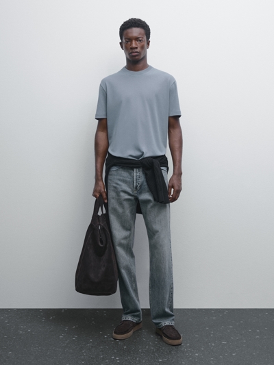 Massimo Dutti Футболка среднего веса из 100% хлопка