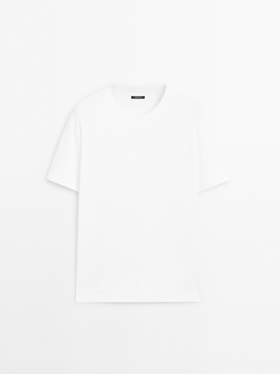 Massimo Dutti Футболка среднего веса из 100% хлопка купить с доставкой.