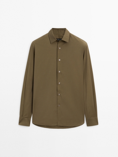 Massimo Dutti Рубашка из хлопкового поплина купить с доставкой.