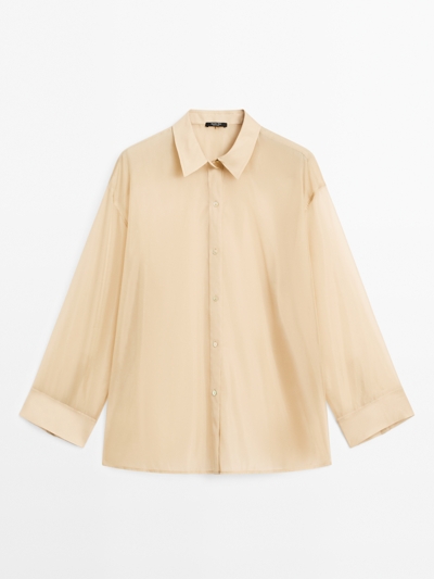 Massimo Dutti Органзовая рубашка из шелка мульберри