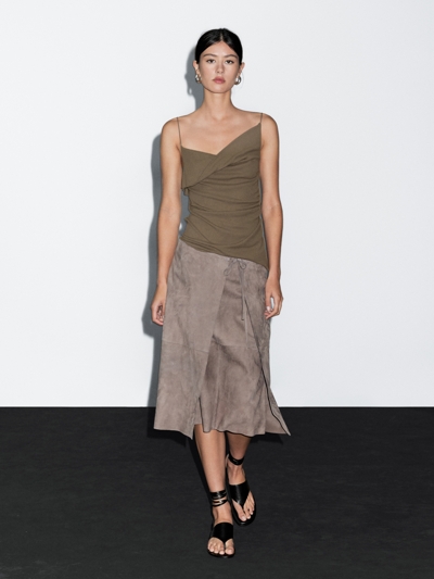 Massimo Dutti Топ из 100% хлопка с асимметричным вырезом