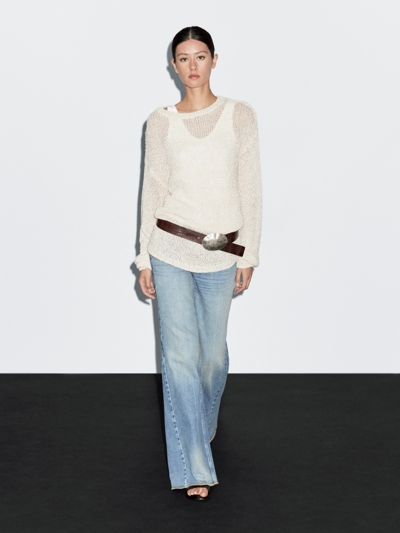 Massimo Dutti Джемпер с ажурным узором, свободного кроя купить с доставкой.