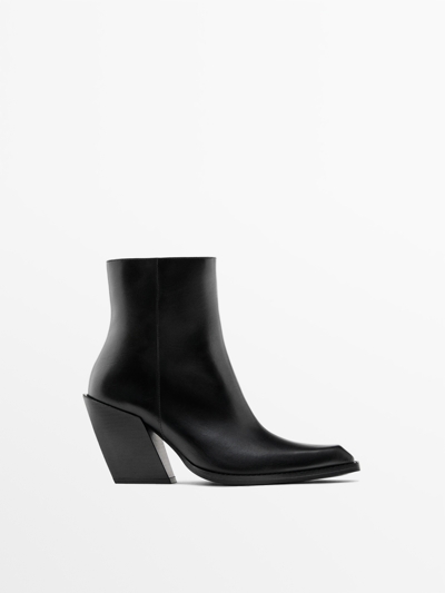Massimo Dutti Сапоги на каблуке в стиле ковбой купить с доставкой.