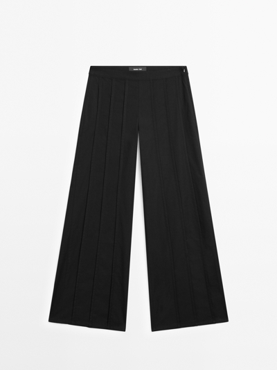 Massimo Dutti Широкие брюки с деталями швов
