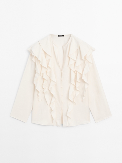 Massimo Dutti Блузка с оборками и узором