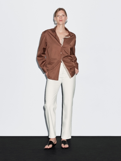 Massimo Dutti Джинсы с высокой талией прямого кроя из смесового хлопка купить с доставкой.