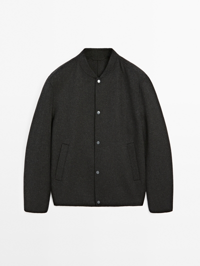 Massimo Dutti Куртка-бомбер из шерстяной смеси с двойным слоем купить с доставкой.