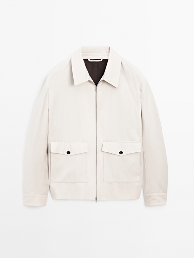 Massimo Dutti Пиджак из шерстяно-хлопковой смеси с карманами