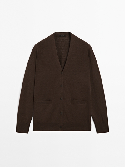 Massimo Dutti Длинный кардиган из смесового льняного трикотажа купить с доставкой.
