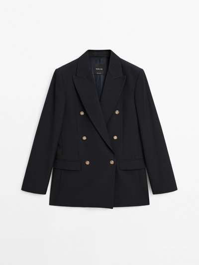 Massimo Dutti Шерстяной пиджак с золотыми пуговицами