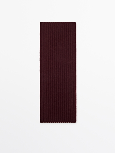 Massimo Dutti Шарф из меланжевой шерсти с рельефным узором