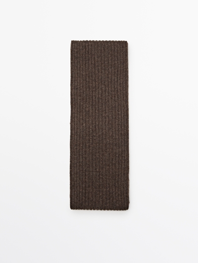 Massimo Dutti Шарф из меланжевой шерстяной смеси с рельефным узором
