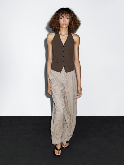 Massimo Dutti Брюки в многоцветную полоску с текстурой