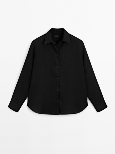 Massimo Dutti Рубашка из мелкого льна FLOWING 100% купить с доставкой.