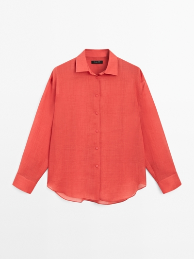 Massimo Dutti Рубашка из текстиля смесового с рами купить с доставкой.
