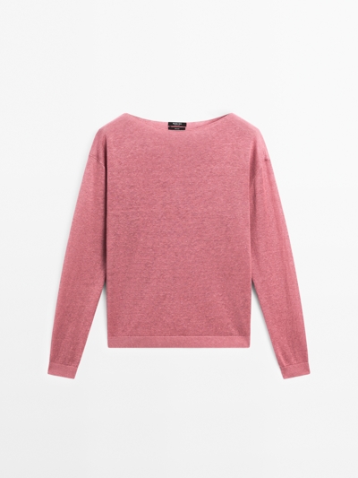 Massimo Dutti Свитер с лодочкой из 100% льна купить с доставкой.