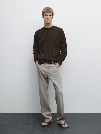 Massimo Dutti Текстурированный свитер с круглым вырезом купить с доставкой.