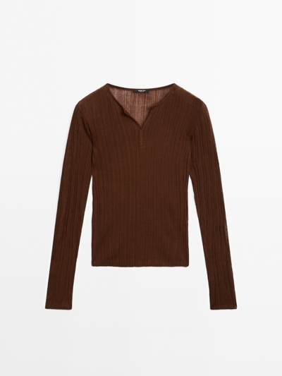 Massimo Dutti Лонгслив в рубчик