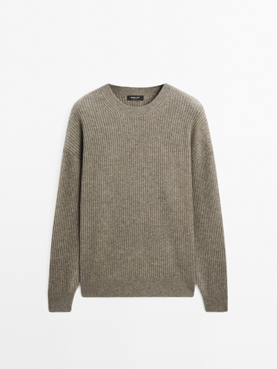 Massimo Dutti Свитер из 100% кашемира в рубчик купить с доставкой.