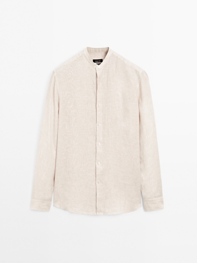 Massimo Dutti Рубашка свободного кроя с стойким воротником