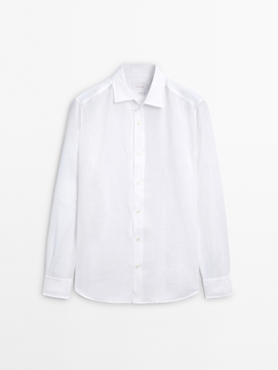 Massimo Dutti Рубашка из 100% льна свободного кроя купить с доставкой.