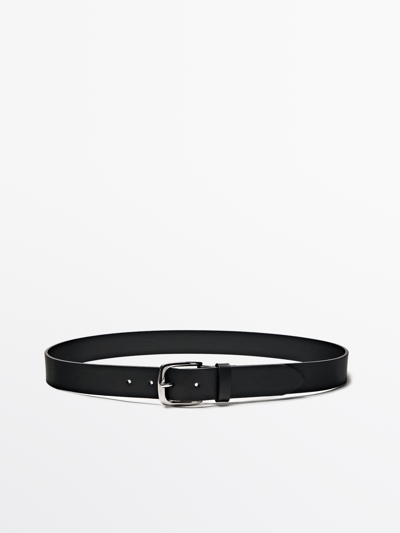 Massimo Dutti Ремень из мягкой кожи натурального черного цвета с пряжкой цвета никель купить с доставкой.
