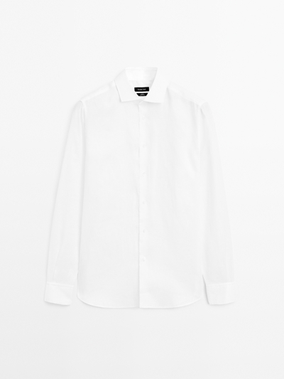 Massimo Dutti Рубашка SLIM FIT из 100% льна купить с доставкой.