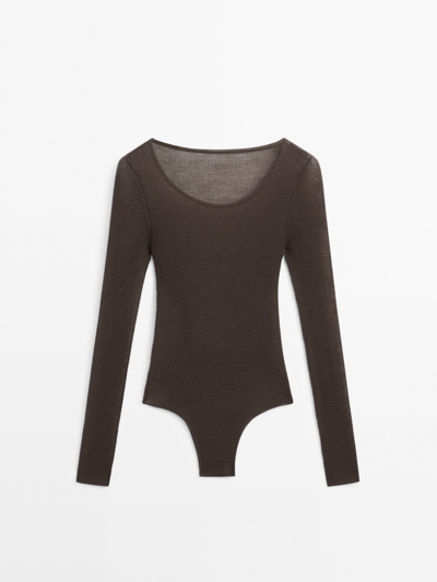 Massimo Dutti Боди из полупрозрачной 100% шерсти - STUDIO