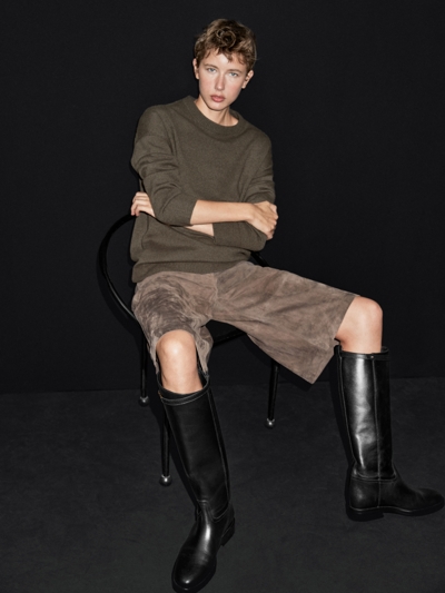 Massimo Dutti Джемпер JERSEY OVERSIZE STITCH из 100% кашемира