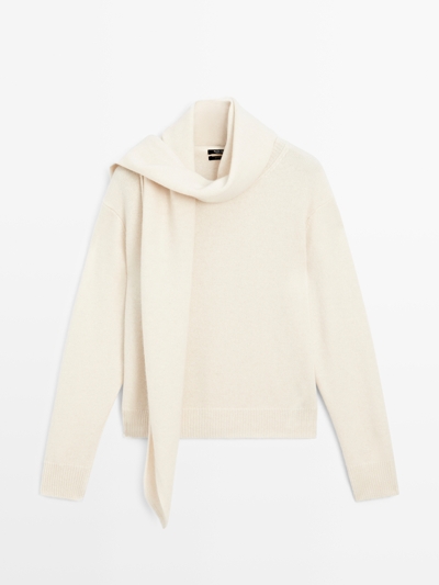 Massimo Dutti Свитер с высоким воротником из 100% кашемира купить с доставкой.