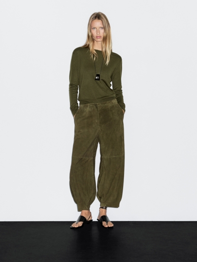 Massimo Dutti Кофта из вязаного полотна с круглым вырезом из шерсти