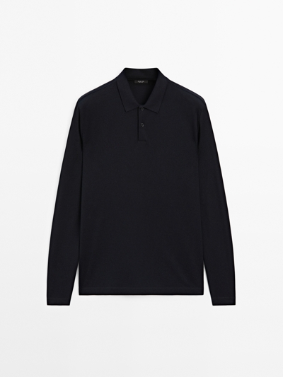 Massimo Dutti Поло с длинным рукавом из мерсеризованного пике