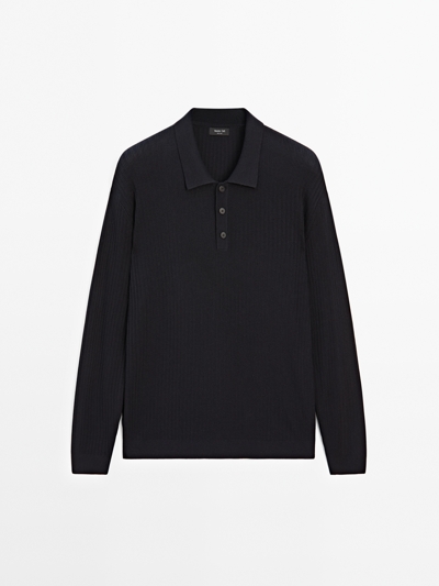 Massimo Dutti Поло свитер с хлопком