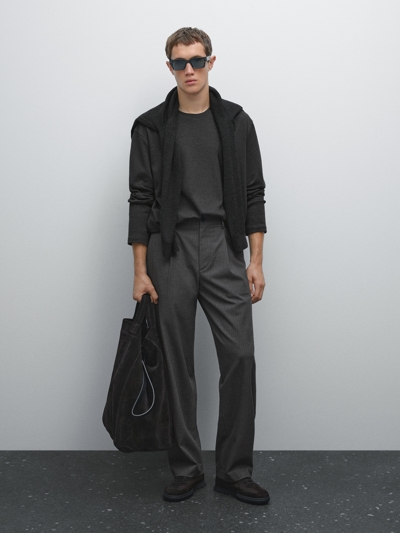 Massimo Dutti Футболка с длинным рукавом из средневесного хлопка