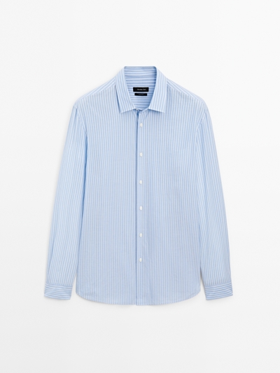 Massimo Dutti Рубашка REGULAR FIT с полосатым деталем