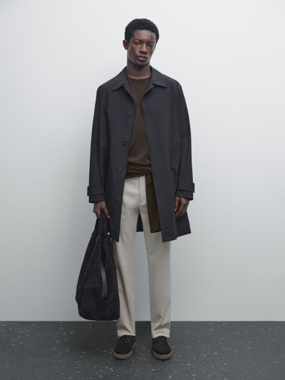 Massimo Dutti Брюки из хлопково-шерстяной смеси в зауженном крое