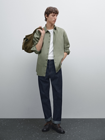 Massimo Dutti Рубашка из 100% льна купить с доставкой.