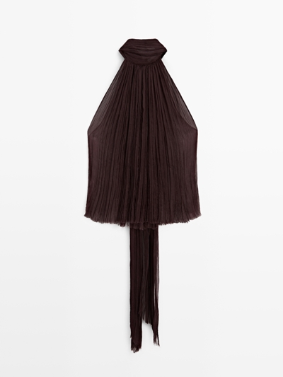 Massimo Dutti Топ с запахом и плиссировкой - STUDIO