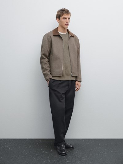 Massimo Dutti Шерстяной пиджак с деталями двойного воротника купить с доставкой.