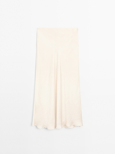 Massimo Dutti Миди-юбка из блестящего атласа FLOWING