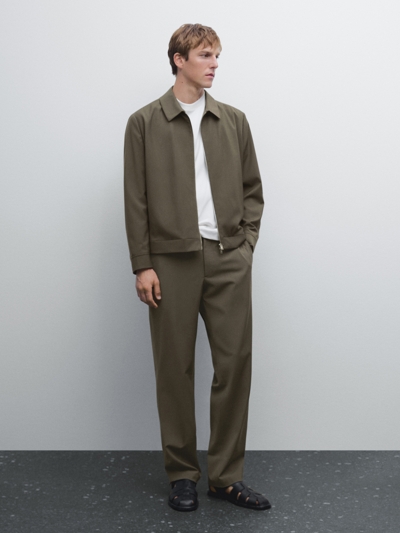 Massimo Dutti Брюки из шерстяной смеси TOTAL LOOK купить с доставкой.